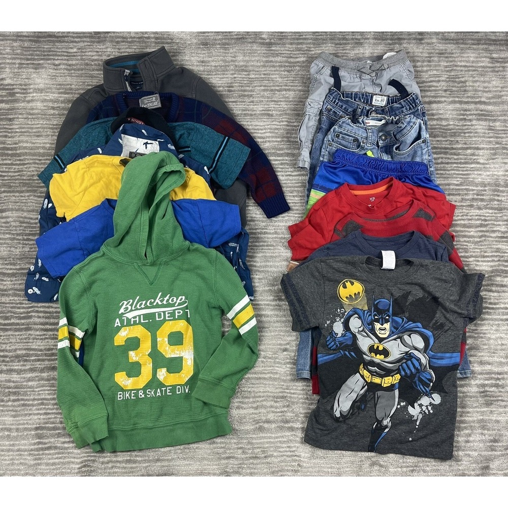 Lot of 15 Boys 6-7 Mixed Brand Clothing Multicolor Batman Hoodie Jeans Bundle